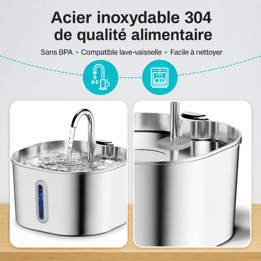 Fontaine à eau ALPECK en acier inoxydable 304 facile à nettoyer